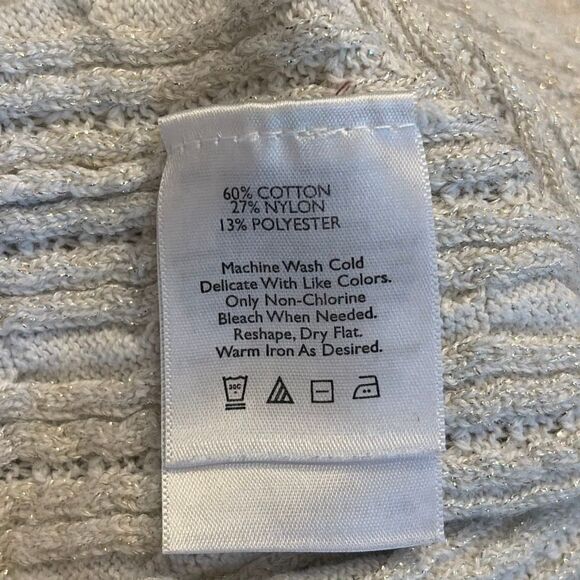 Eddie Bauer Metallic Button Front Sweater Cardigan Large Petite LP - Picture 7 of 7